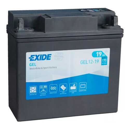 АКБ Moto Gel 19 (20h)Ah 170a 185x80x170 Полярность Etn 0 Токовыводы M11 EXIDE GEL1219 в Колеса даром