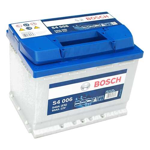 Аккумулятор Bosch S4 12V 60Ah 540A 242х175х190 Полярность 1 Клеммы 1 Крепление B13 в Колеса даром