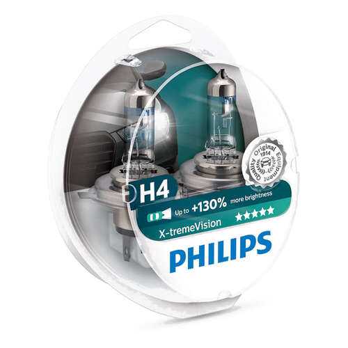 H4 X-Treme Vision 130% 12v 60/55w Лампа В Блистере 2шт Philips арт. 12342XV S2 в Колеса даром