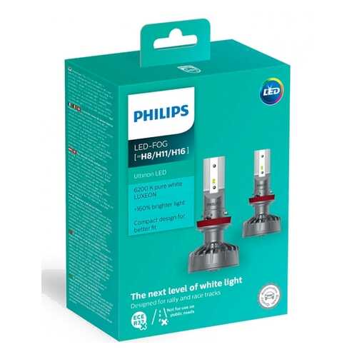 Комплект Светодиодных Ламп 2шт Led Fog H8/H11/H16 6200k 12v Philips арт. 11366ULWX2 в Колеса даром