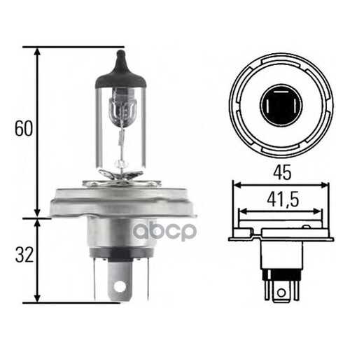 Лампа H4 12v 60/55w P45t HELLA 8GJ 004 173-121 в Колеса даром