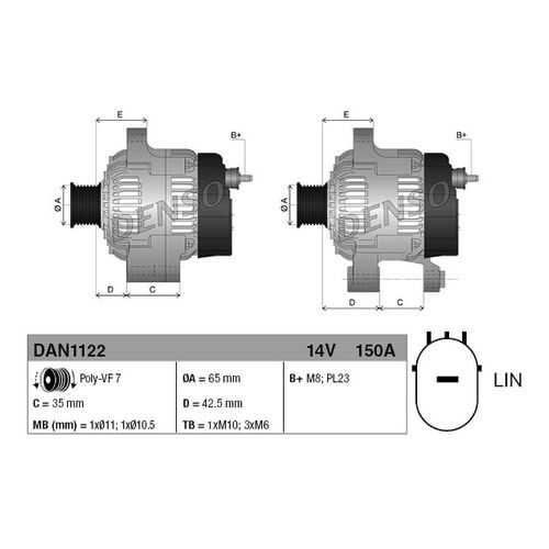 Генератор DENSO DAN1122 в Колеса даром