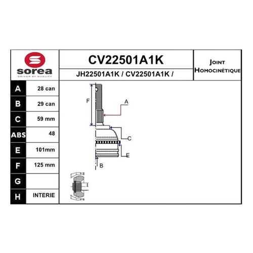 Шрус EAI CV22501A1K в Колеса даром