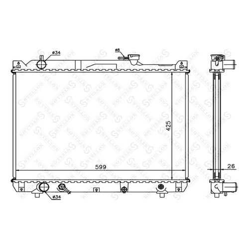 Радиатор охлаждения двигателя STELLOX 10-25180-SX в Колеса даром
