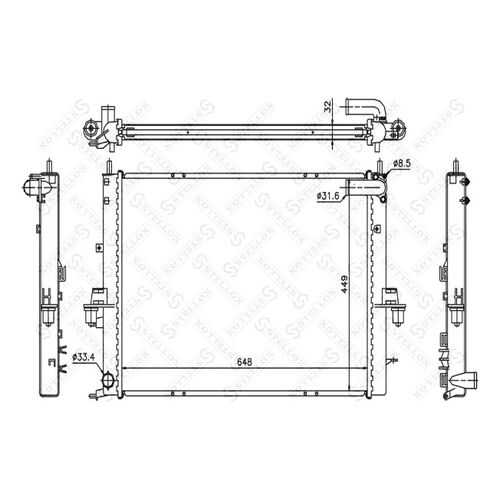 Радиатор охлаждения двигателя STELLOX 10-26282-SX в Колеса даром