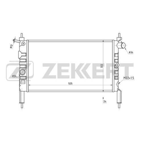 Радиатор охлаждения двигателя ZEKKERT MK-1035 в Колеса даром