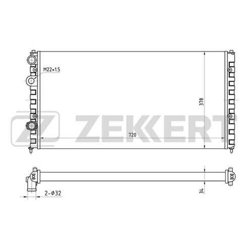 Радиатор охлаждения двигателя ZEKKERT MK-1052 в Колеса даром