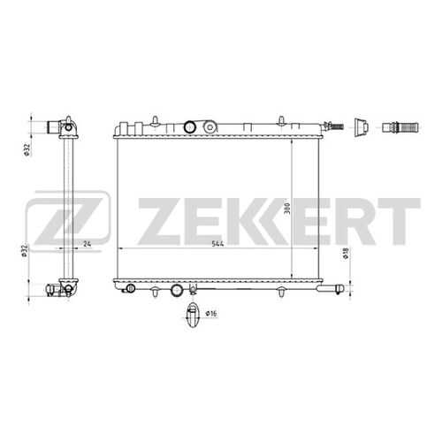 Радиатор охлаждения двигателя ZEKKERT MK-1086 в Колеса даром