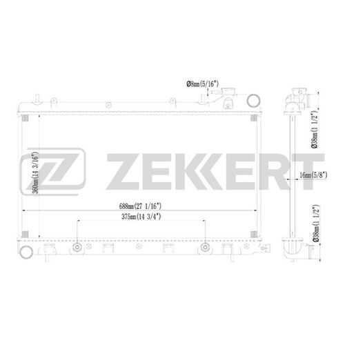 Радиатор охлаждения двигателя ZEKKERT MK-1448 в Колеса даром