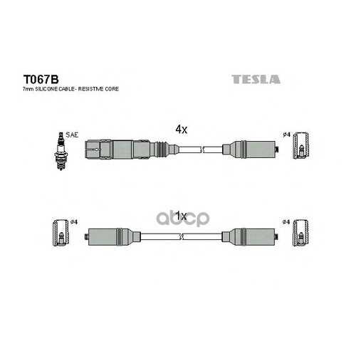 Комплект Проводов Зажигания TESLA T067B в Колеса даром