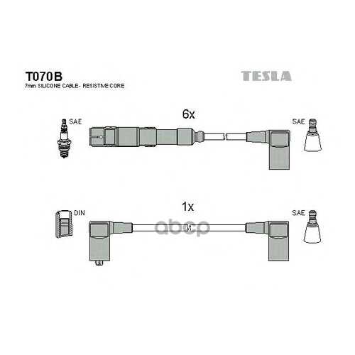 Комплект Проводов Зажигания TESLA T070B в Колеса даром