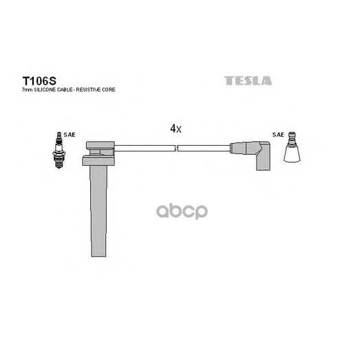 Комплект Проводов Зажигания TESLA T106S в Колеса даром