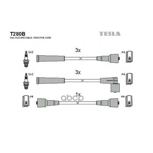 Комплект Проводов Зажигания TESLA T280B в Колеса даром