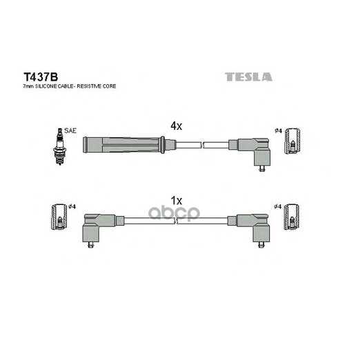 Комплект Проводов Зажигания TESLA T437B в Колеса даром