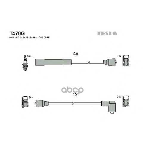 Комплект Проводов Зажигания TESLA T470G в Колеса даром