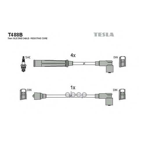 Комплект Проводов Зажигания TESLA T488B в Колеса даром