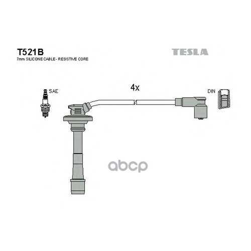 Комплект Проводов Зажигания TESLA T521B в Колеса даром