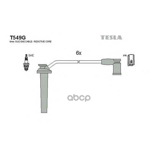 Комплект Проводов Зажигания TESLA T549G в Колеса даром