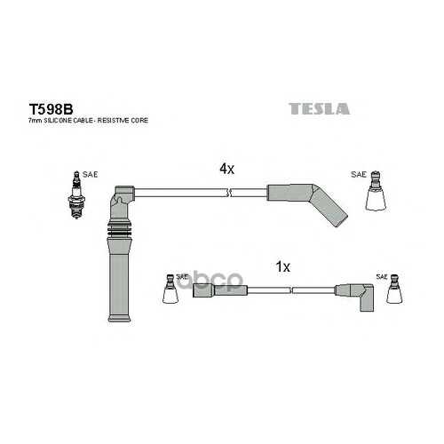 Комплект Проводов Зажигания TESLA T598B в Колеса даром