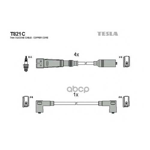 Комплект Проводов Зажигания TESLA T821C в Колеса даром