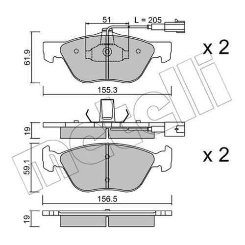 Комплект тормозных дисковых колодок METELLI 22-0083-1 в Колеса даром