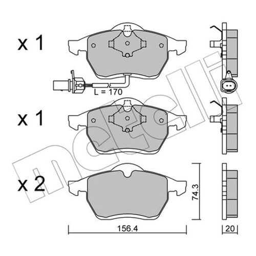 Комплект тормозных дисковых колодок METELLI 22-0279-1 в Колеса даром