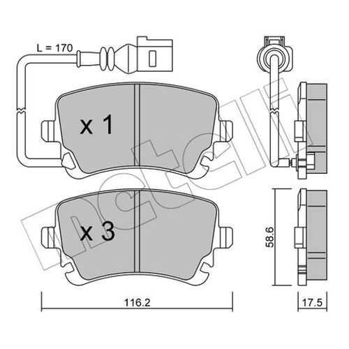 Комплект тормозных дисковых колодок METELLI 22-0554-0 в Колеса даром