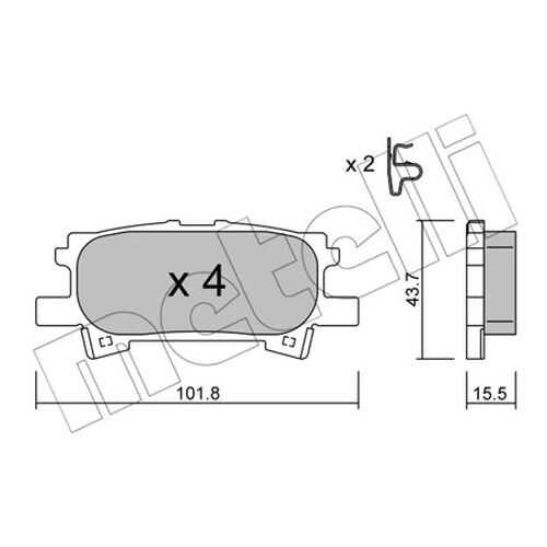 Комплект тормозных дисковых колодок METELLI 22-0619-0 в Колеса даром