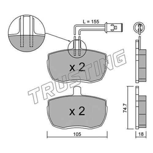 Комплект тормозных дисковых колодок TRUSTING 018.1 в Колеса даром