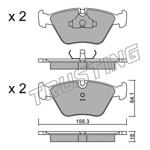 Комплект тормозных дисковых колодок TRUSTING 124.2 в Колеса даром