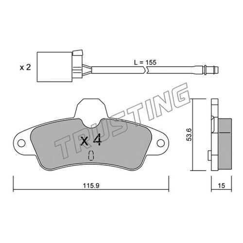 Комплект тормозных дисковых колодок TRUSTING 145.0W в Колеса даром