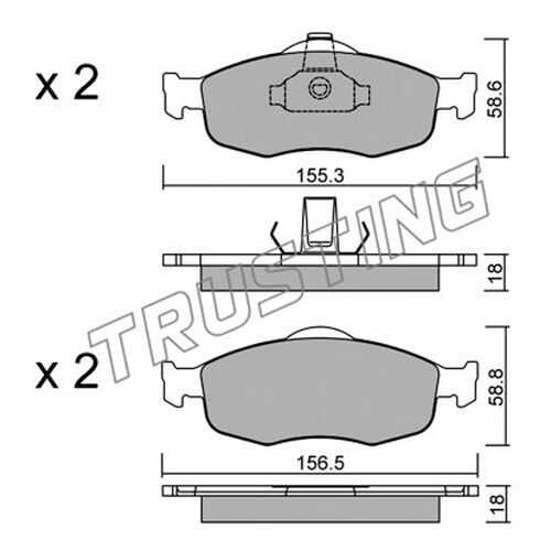 Комплект тормозных дисковых колодок TRUSTING 148.0 в Колеса даром