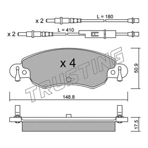 Комплект тормозных дисковых колодок TRUSTING 339.0 в Колеса даром