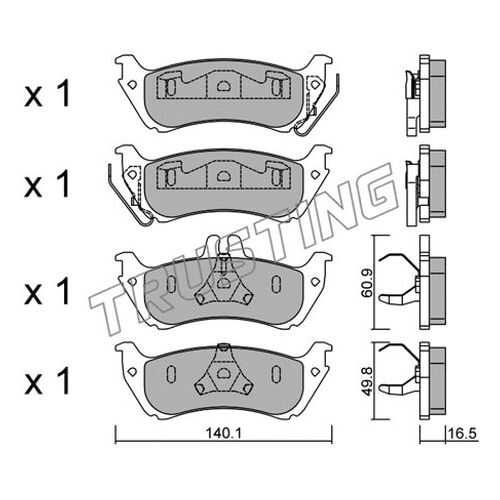 Комплект тормозных дисковых колодок TRUSTING 586.1 в Колеса даром