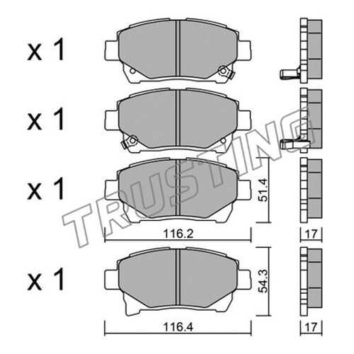 Комплект тормозных дисковых колодок TRUSTING 894.0 в Колеса даром