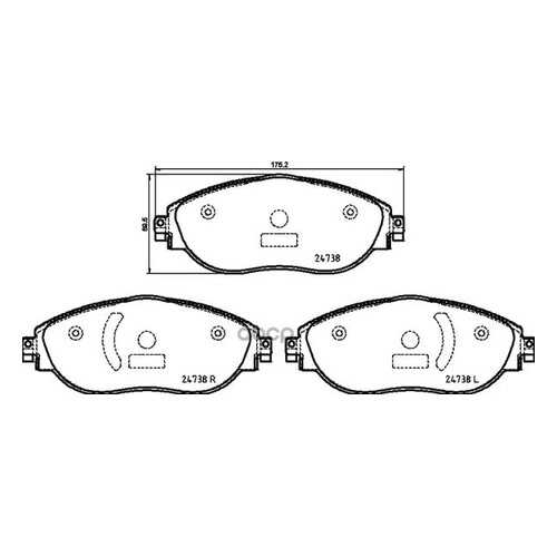 Комплект тормозных колодок brembo P85166 в Колеса даром