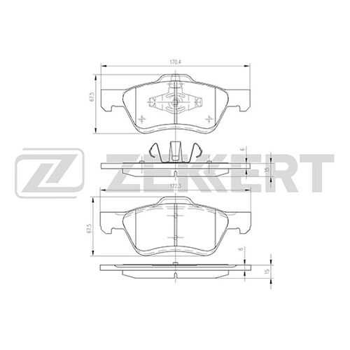 Комплект тормозных колодок, дисковый тормоз ZEKKERT BS-1003 в Колеса даром