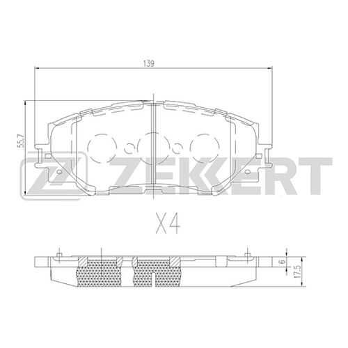 Комплект тормозных колодок, дисковый тормоз ZEKKERT BS-2683 в Колеса даром