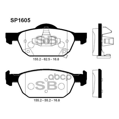 Комплект тормозных колодок Sangsin brake SP1605 в Колеса даром