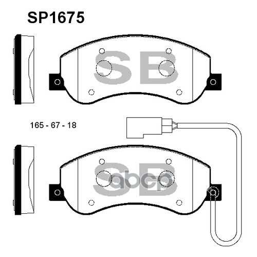 Комплект тормозных колодок Sangsin brake SP1675 в Колеса даром