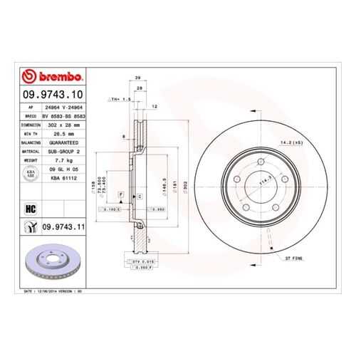 Тормозной диск brembo 09.9743.11 в Колеса даром