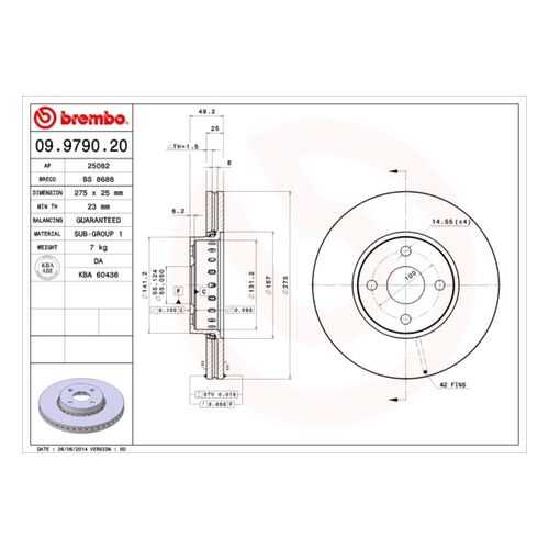 Тормозной диск brembo 09.9790.20 в Колеса даром