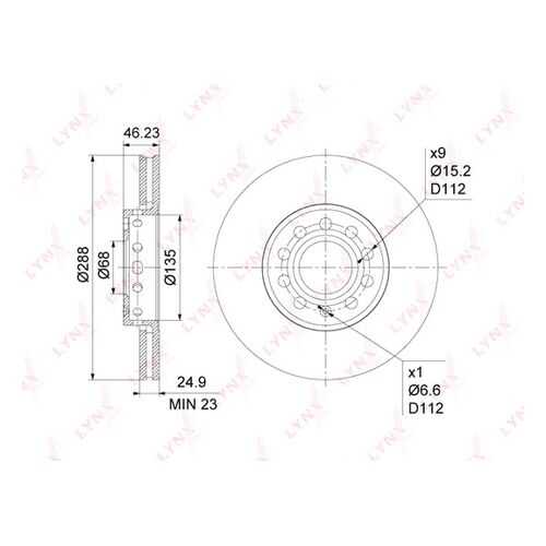 Тормозной диск LYNXauto BN-1206 в Колеса даром
