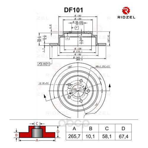 Тормозной диск RIDZEL DF101 задний в Колеса даром