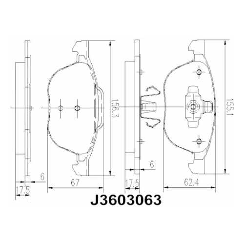 Тормозные колодки дисковые Nipparts J3603063 в Колеса даром