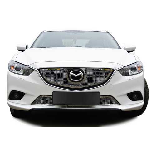 Накладка решетки бампера Fancycar Mazda 6 III GJ , нижняя, сетка 1,5 мм, нерж. сталь в Колеса даром