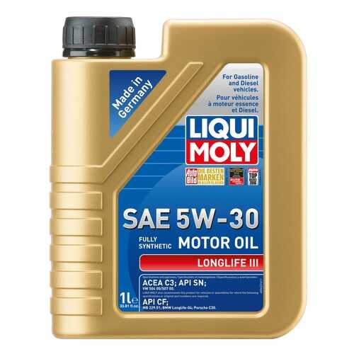 Масло Моторное Liqui Moly Longlife Iii 5w-30, 1l Liqui moly арт. 20820 в Колеса даром