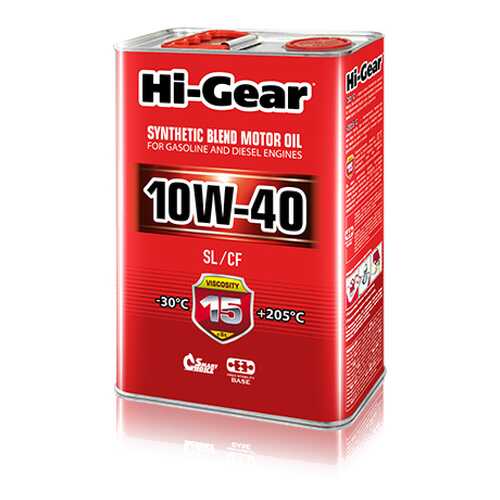 Моторное масло Hi-Gear SL/CF 10W-40 4л в Колеса даром