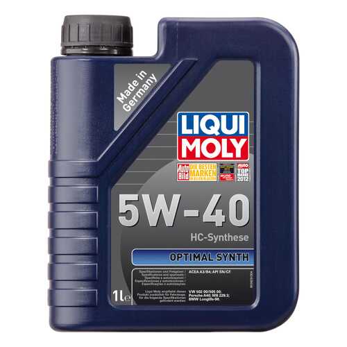 Моторное масло Liqui moly Optimal Synth 5W-40 1л в Колеса даром