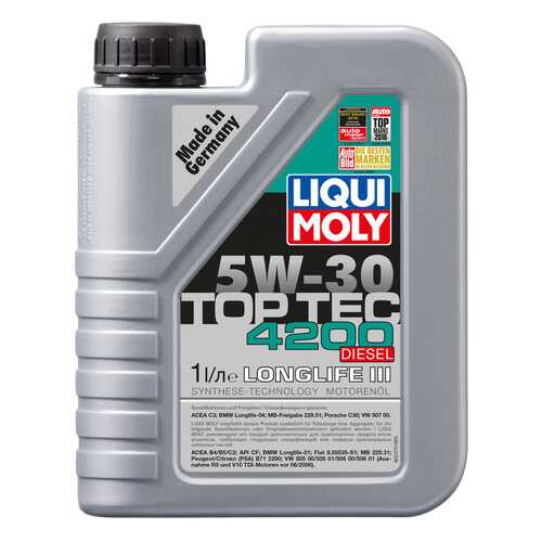 Моторное масло Liqui moly Top Tec 4200 Diesel 5w-30 1л в Колеса даром